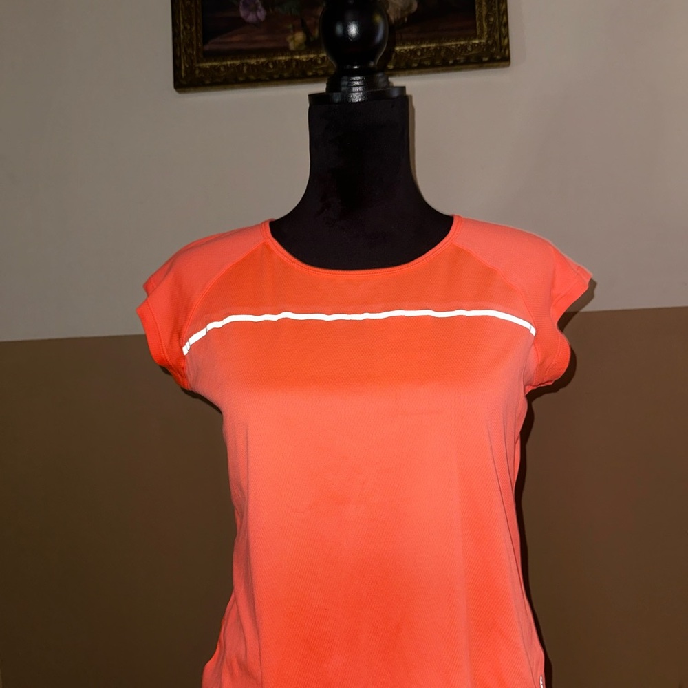 Reebok Fitted Cap Sleeve Tee in Pink and Orange